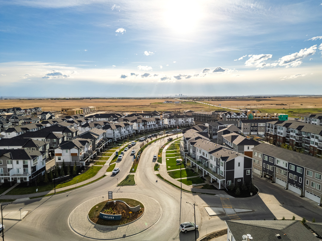 Aerial Photo of Merganser Drive in Chelsea, Chestermere